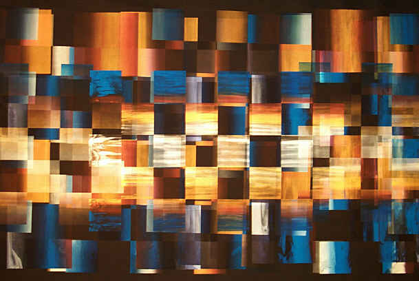 Stainglass III on Black Canvas